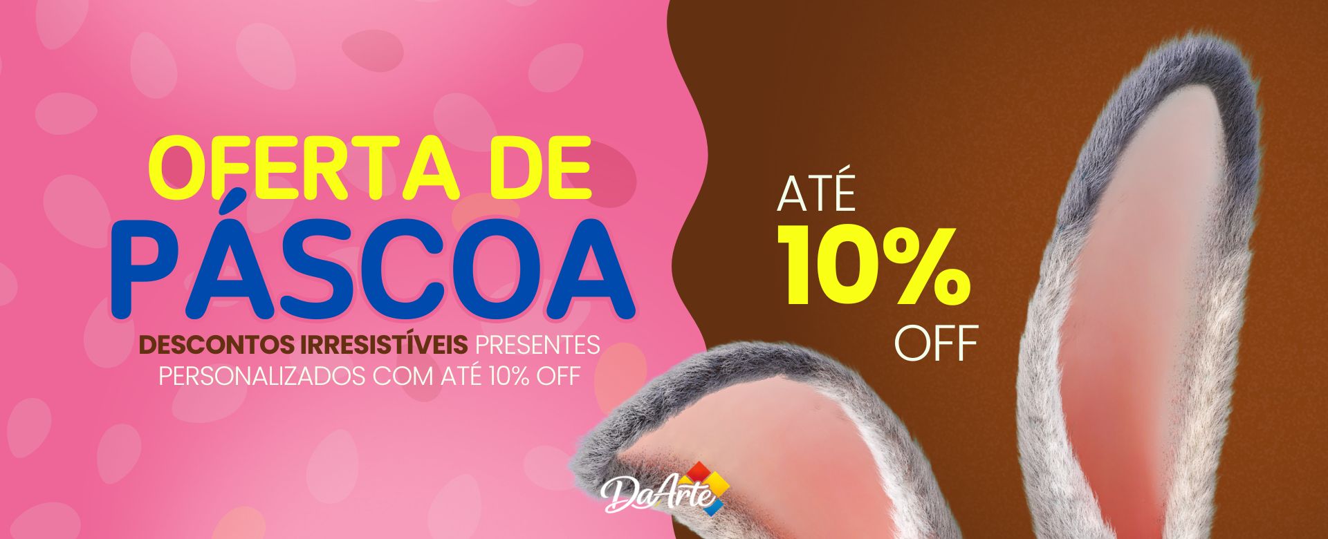 Rosa e Marrom Moderno Promoção de Páscoa Banner