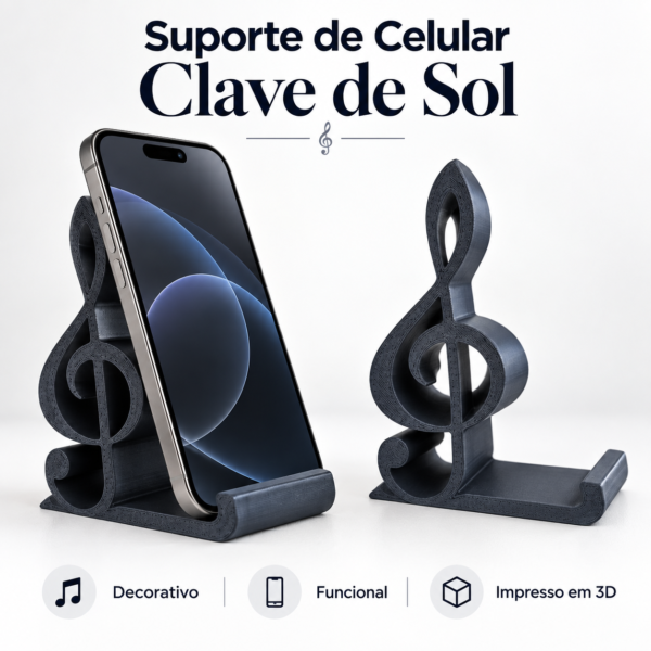 Suporte de Celular Clave de Sol