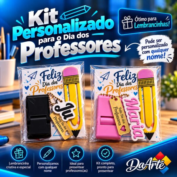 Kit Personalizado Dia dos Professores com Nome